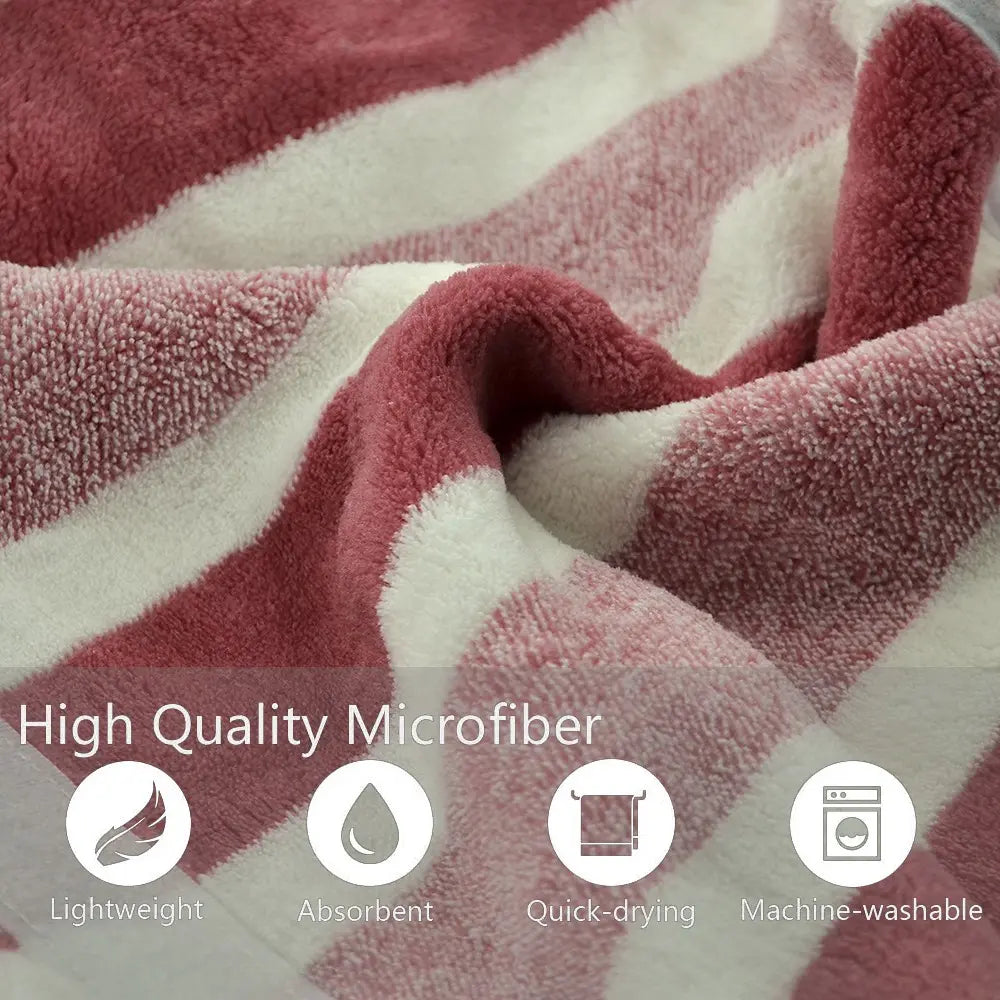 Dog Dress Plush Warm Pet Clothes Husky Clothes Quick Dry Bathrobe Super Absorbent Shower Towel Striped Style Dog Pajamas Sleepwear for Small Medium Large Dogs