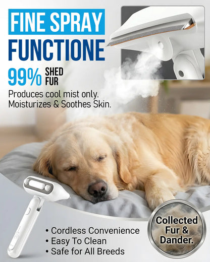 2-In-1 Pet Spray Comb | Removes Undercoat, Eliminates Odors, Reduces Shedding and Matting, and Prevents Hair Flyaway. Suitable for Long- and Short-Haired Cats and Dogs, Featuring a Wide, Rounded Tooth Design