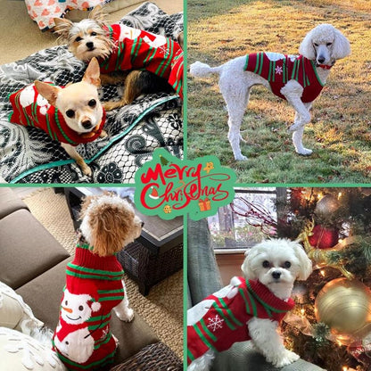 Festive Snowman Sweater for Cats and Dogs (Design 1, Size L)
