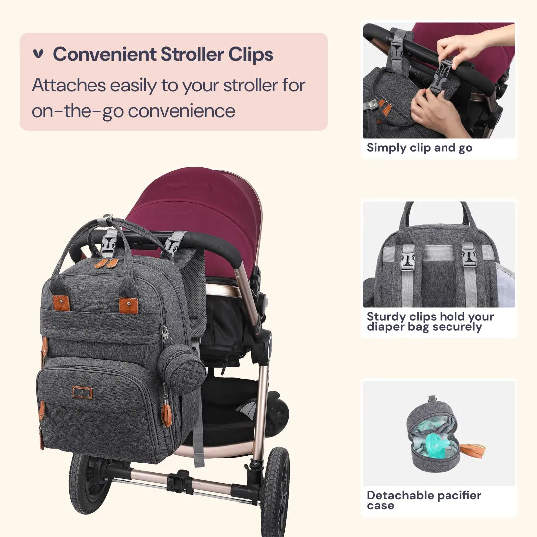 Babbleroo the Original Diaperbag | Multi-Functional Waterproof Travel Tote with Changing Pad Mommy Diaper Bags