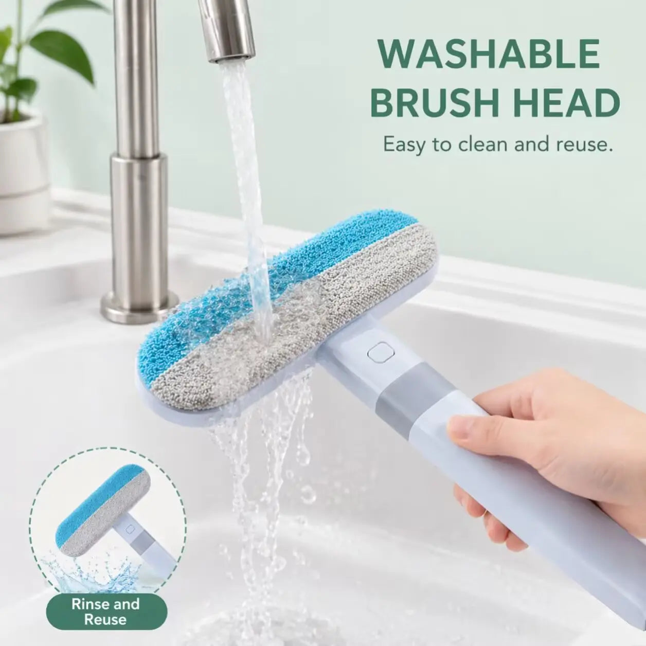 Upgraded Pet Hair Remover Brush, Extra-Long Handle Lint Cleaner, Pet Hair Removal Tool, Washable Multi-Surface Tool for Furniture, Bedding, Clothes & Car Interiors