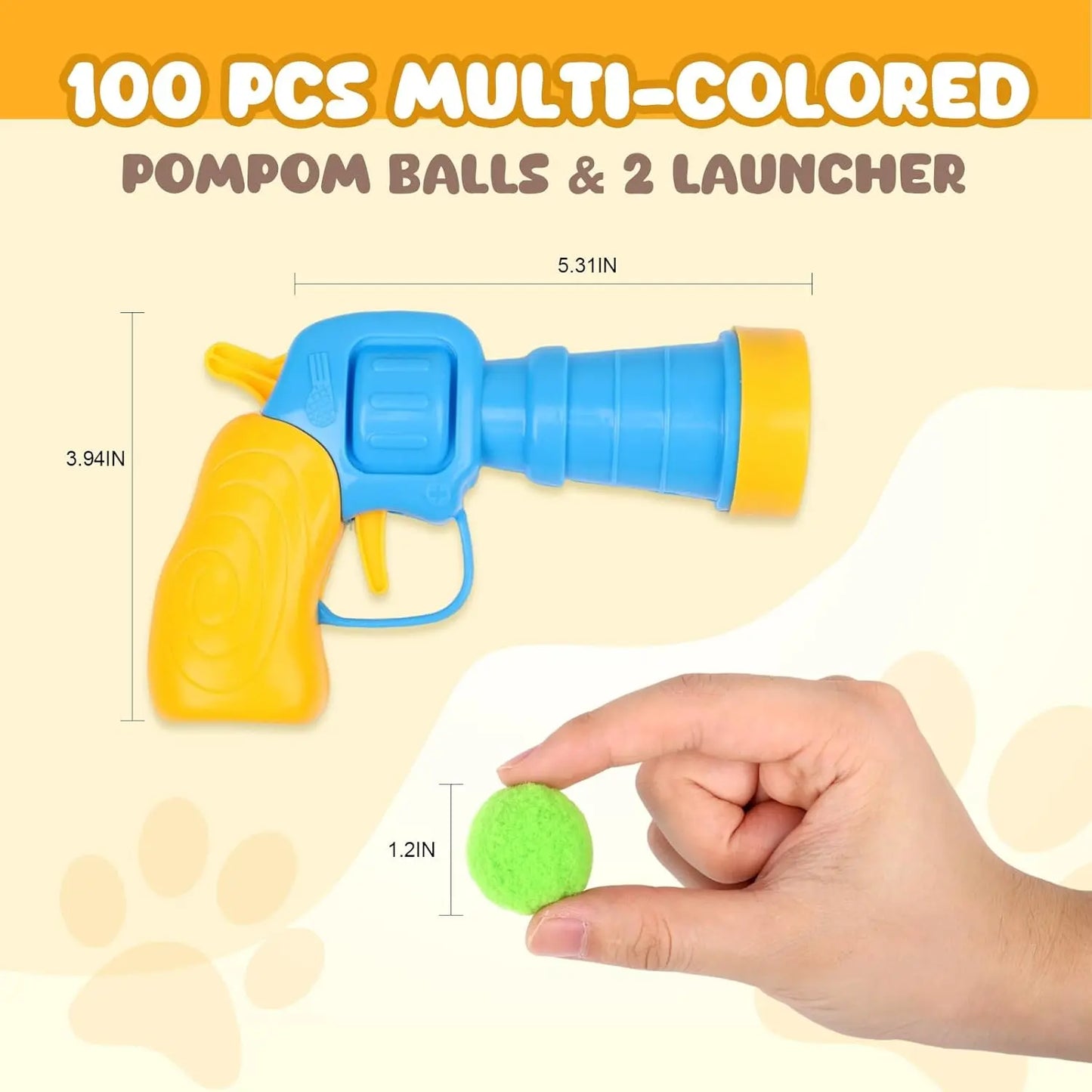 50-Piece Interactive Cat Toy Set with Pom Pom Balls and Launcher for Indoor Use for Adults and Kittens