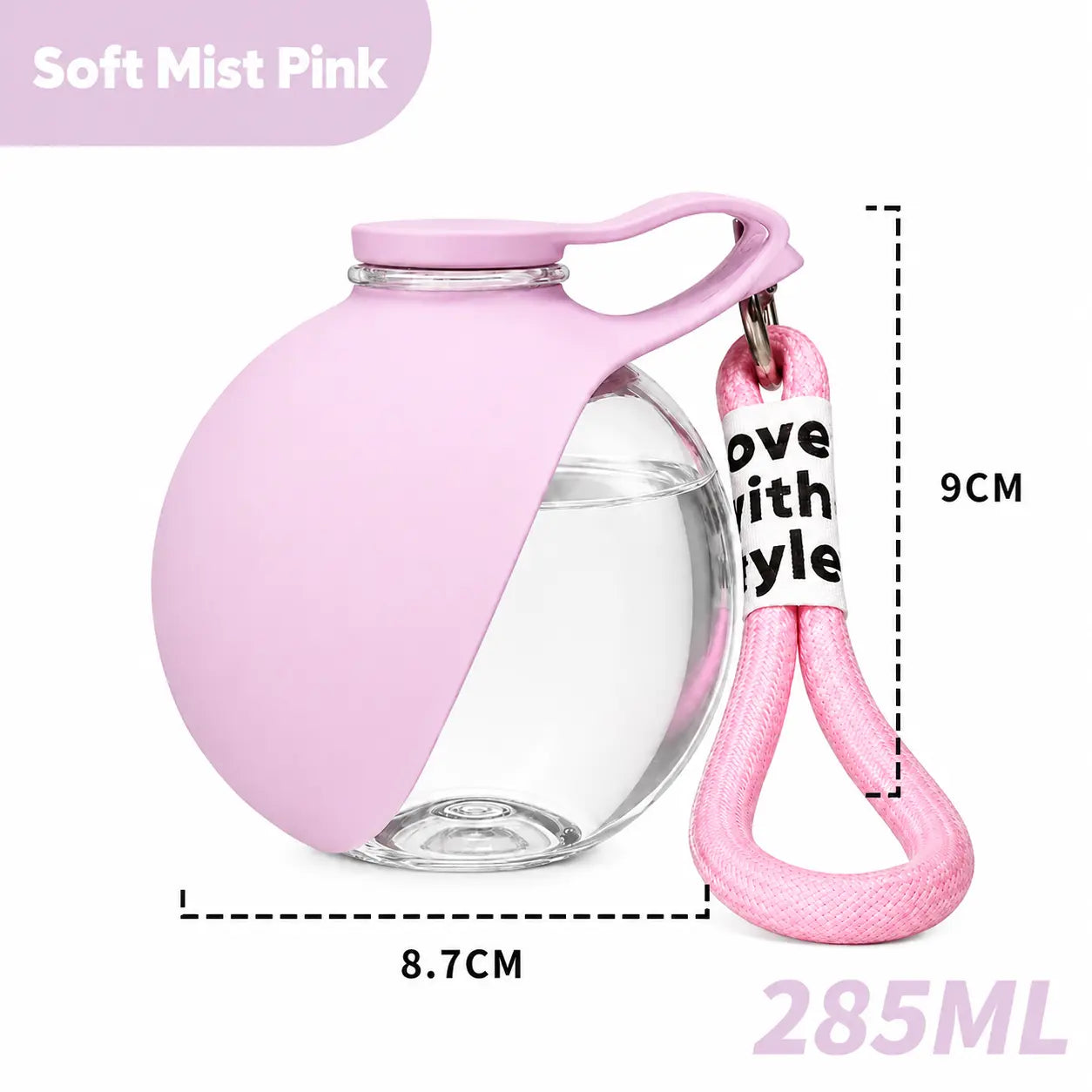 Stainless Steel Mess-Free Pet Water Bottle (285Ml) - Leak-Proof Dog Travel Dispenser with Wheat Straw Bone Poop Bag Holder, Portable Outdoor Pet Cleaning Set for Dogs & Cats, Mess-Free Water Bottles