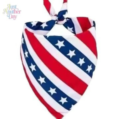 4Pcs American Flag Style Pet Bandanas, Patriotic Triangle Dog Scarves, Adjustable Polyester Pet Bibs for Dogs & Cats, 4Th of July & Daily Decor