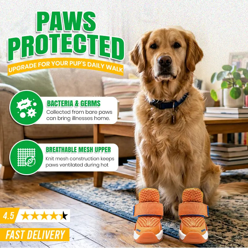 Rifruf Set of 2 Breathable Non‑Slip Pet Shoes – Lightweight Paw Protection Sneakers for Dogs & Cats