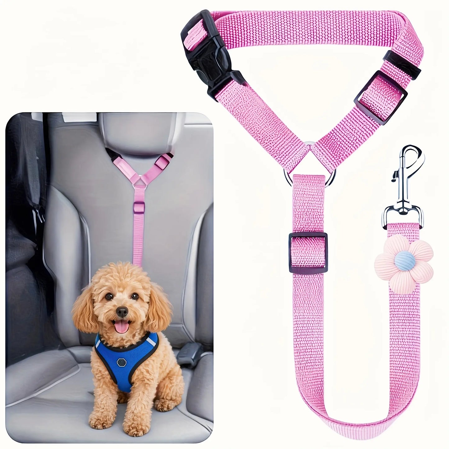 Pawzseek Car SUV Suitable for 1Pc Dog Seat Belt, Used for Vehicle Safety, Pet Car Rope Safety Rope, Seat Belt for Dogs in the Car, Dog Seat Belt Buckle, Dog Car Seat Belt Harness Straps Christmas Gift
