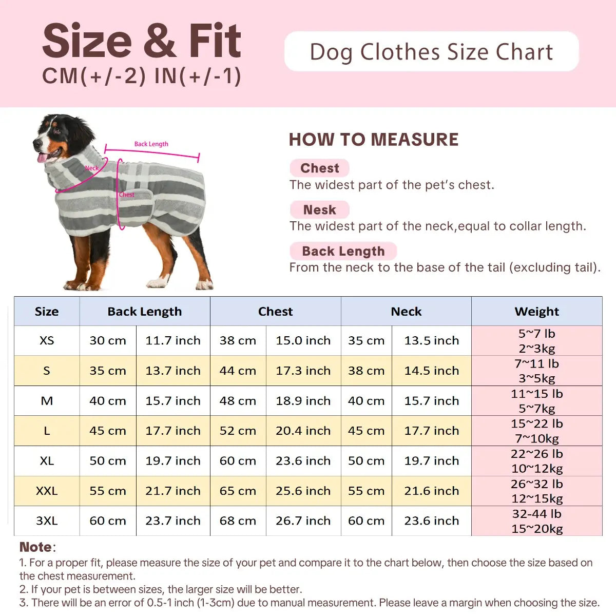 Dog Dress Plush Warm Pet Clothes Husky Clothes Quick Dry Bathrobe Super Absorbent Shower Towel Striped Style Dog Pajamas Sleepwear for Small Medium Large Dogs