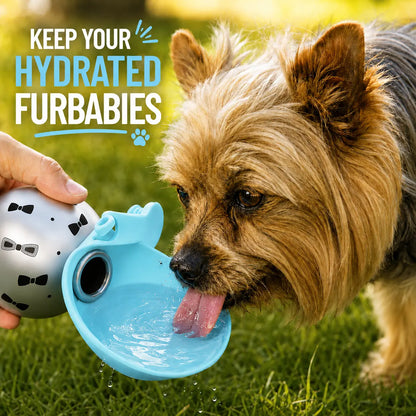 Stainless Steel Mess-Free Pet Water Bottle (285Ml) - Leak-Proof Dog Travel Dispenser with Wheat Straw Bone Poop Bag Holder, Portable Outdoor Pet Cleaning Set for Dogs & Cats, Mess-Free Water Bottles