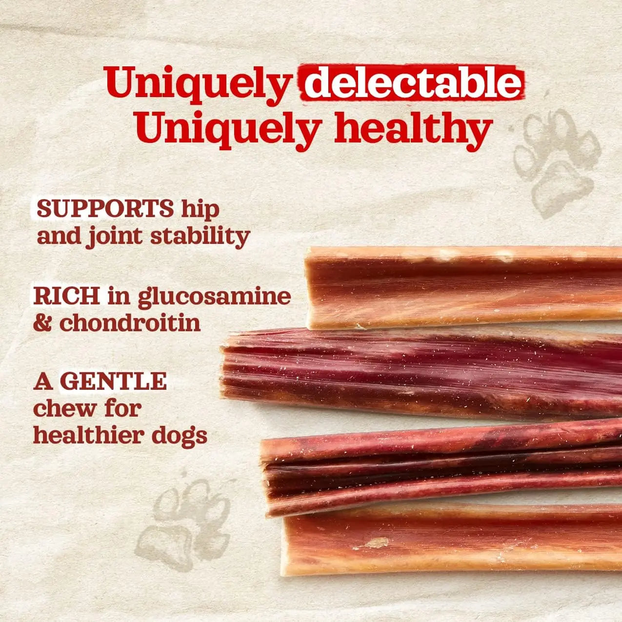 Natural Farm 4-5 in Grass-Fed Beef Gullet Sticks - 25 Count, 25-Pack, No Preservatives, High-Quality Glucosamine & Chondroitin for Joint Health, Easy to Chew, Digestible, Ideal for Senior Dogs