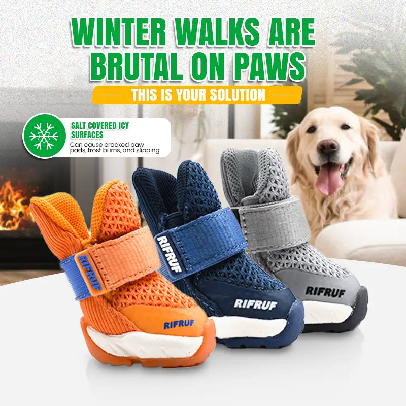 Rifruf Set of 2 Breathable Non‑Slip Pet Shoes – Lightweight Paw Protection Sneakers for Dogs & Cats