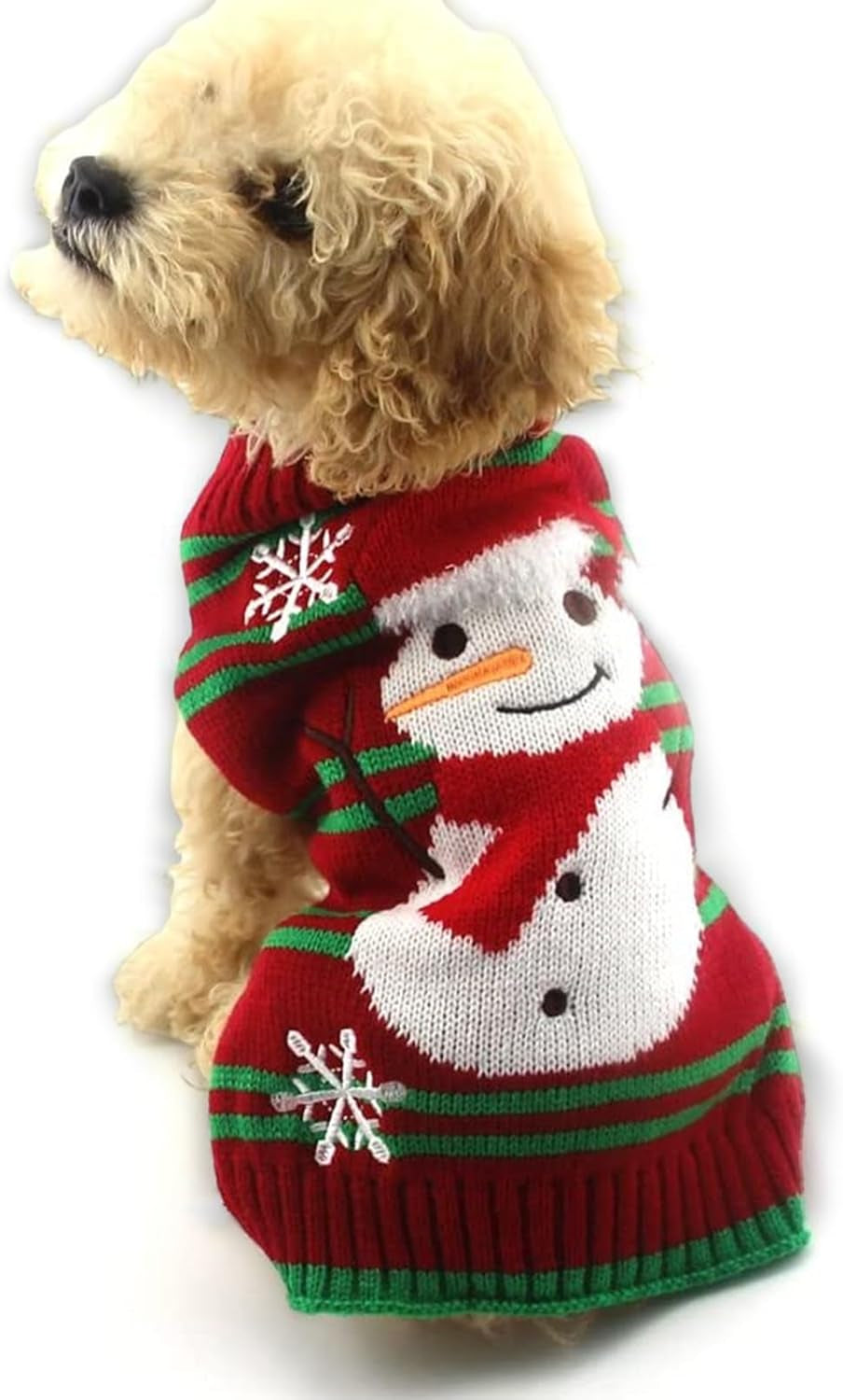 Festive Snowman Sweater for Cats and Dogs (Design 1, Size L)
