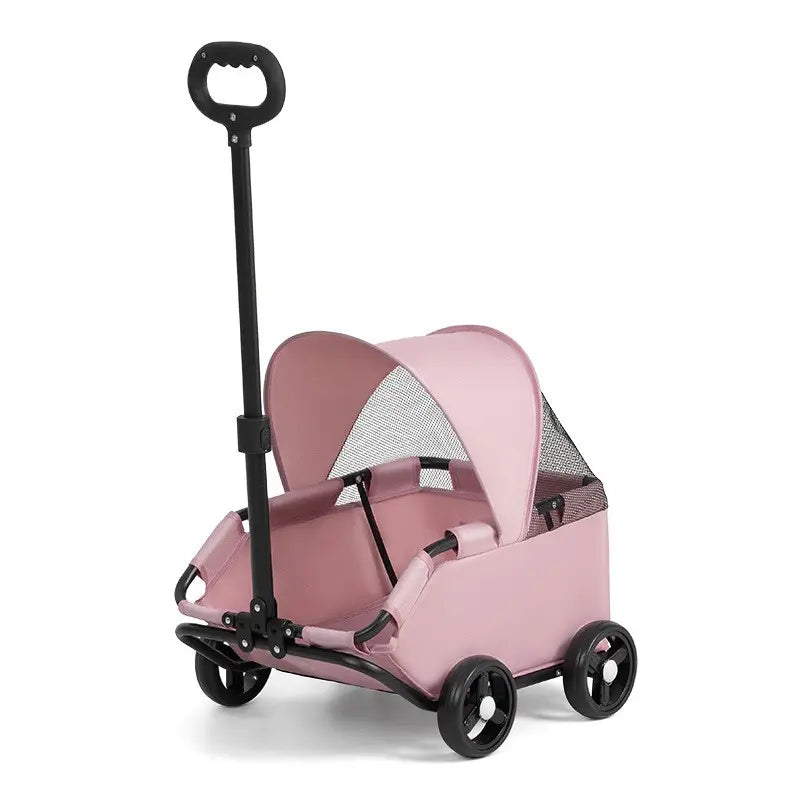 Small Pet Stroller for Dogs Cats Kitten Teddy Kitty, Lightweight Foldable Portable Outdoor Pet Carrier, Easy-To-Carry Small Animal Push Cart