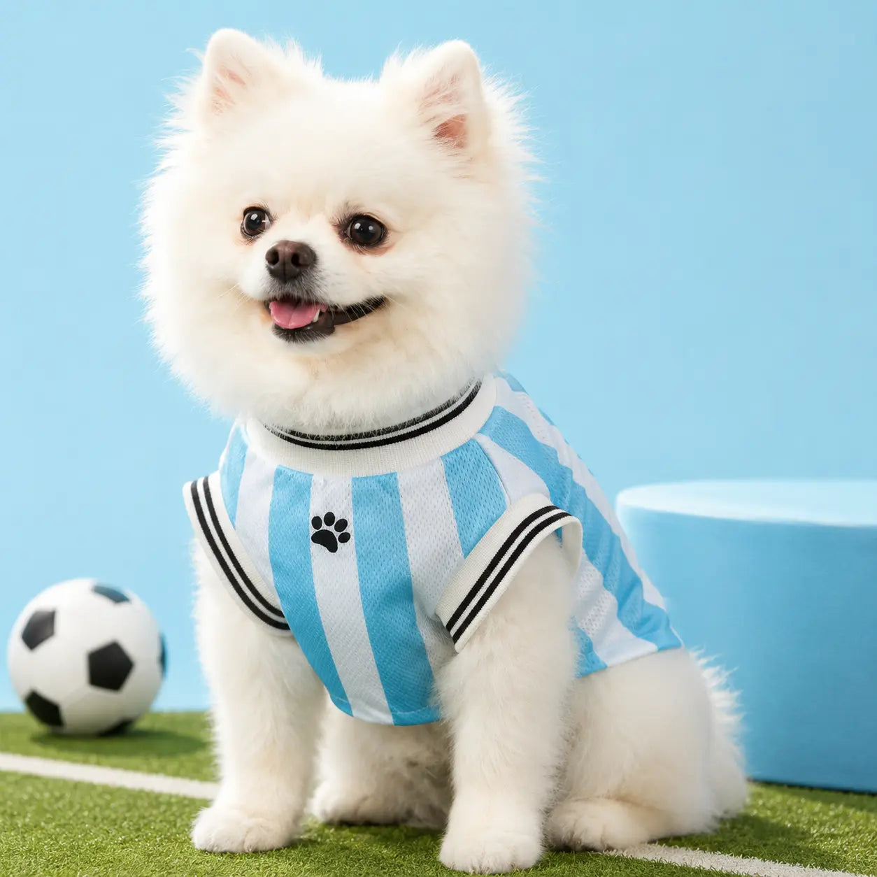 Pet Sports Jersey Shirt for Dogs and Cats, Lightweight Breathable Sleeveless Mesh Puppy Vest, Cute Soccer Style Pet Outfit for Small Medium Pets, Parties, Photos, Walks and Game Day