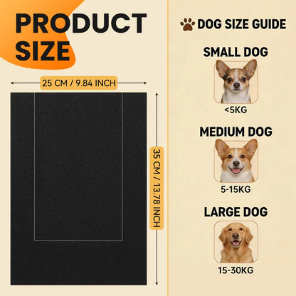 Dog Nail Scratch Board File - 35X25Cm Wooden Retractable Non-Slip Square Tool with Abrasive Texture, Cutable Fabric, Firm Balance, Flexible Resizing, Gentle Filing, Treat-Enabled Claw Grooming for Puppies, Floor Protection Pad Pet