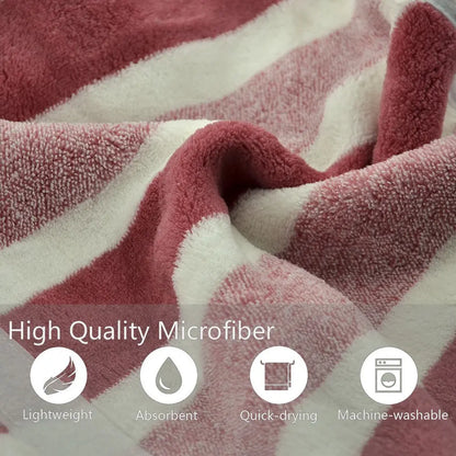 Dog Dress Plush Warm Pet Clothes Husky Clothes Quick Dry Bathrobe Super Absorbent Shower Towel Striped Style Dog Pajamas Sleepwear for Small Medium Large Dogs