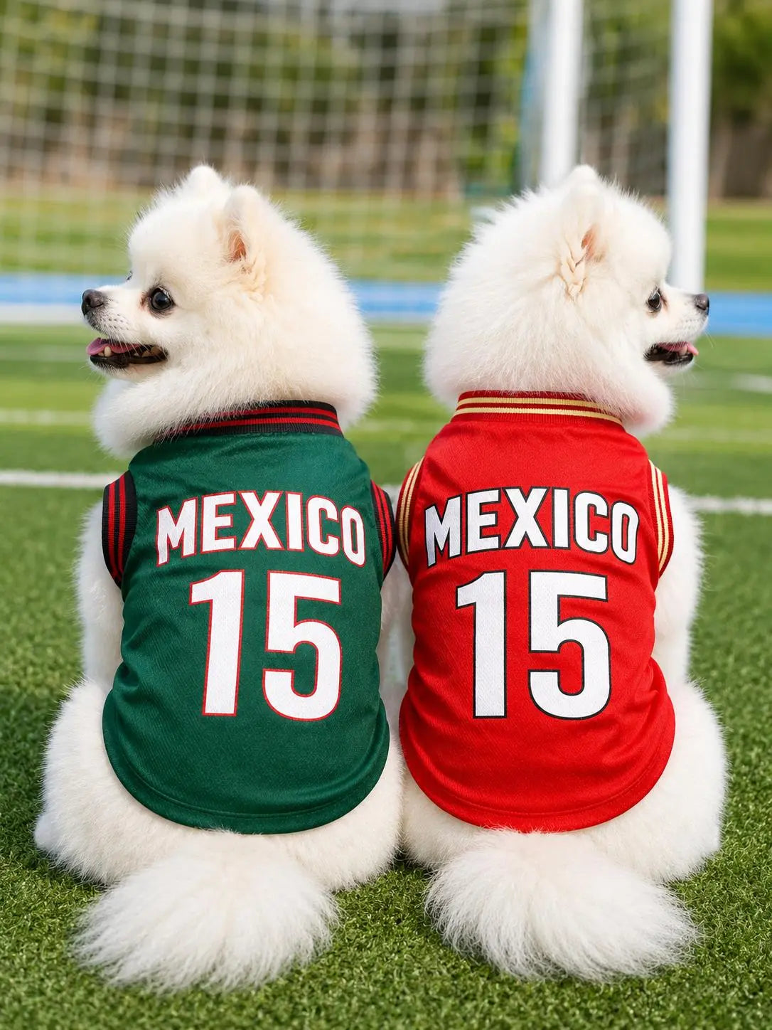 Pet Sports Jersey Shirt for Dogs and Cats, Lightweight Breathable Sleeveless Mesh Puppy Vest, Cute Soccer Style Pet Outfit for Small Medium Pets, Parties, Photos, Walks and Game Day