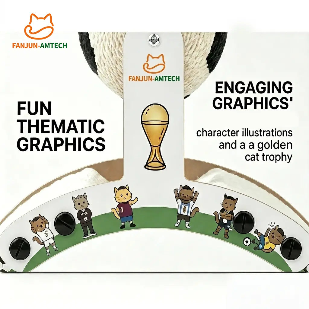 【Dealsforyoudays】 Durable Cat Scratching Post with Soccer Ball - Upgraded Hardened Corrugated Cardboard Arch Bridge - Fun Soccer Themed Cat Furniture Cool Cat Stuff Cat Stuff for Indoor,Summerwins