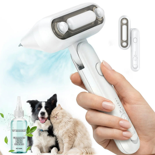 2-In-1 Pet Spray Comb | Removes Undercoat, Eliminates Odors, Reduces Shedding and Matting, and Prevents Hair Flyaway. Suitable for Long- and Short-Haired Cats and Dogs, Featuring a Wide, Rounded Tooth Design