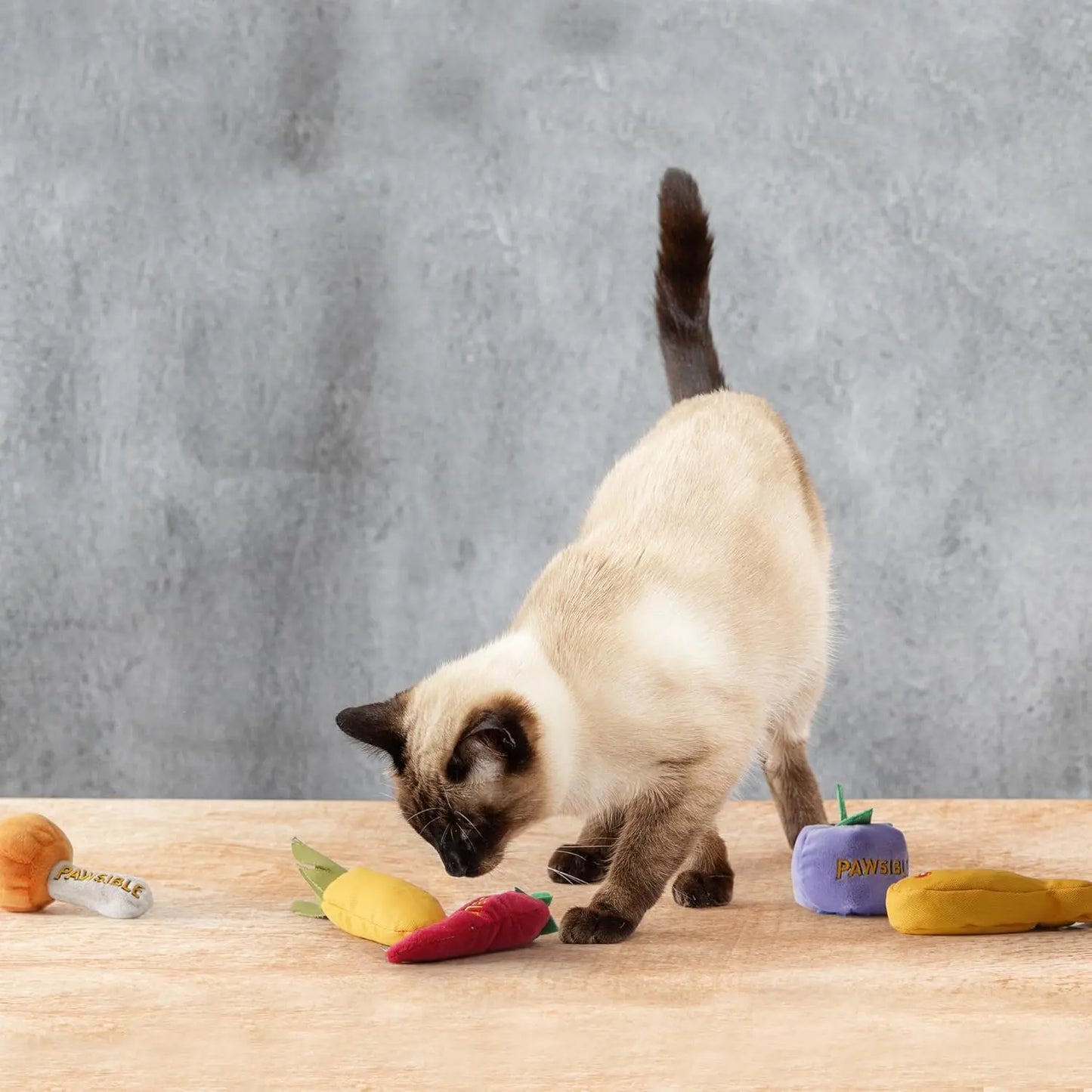 Pawsible 5 Pack Foodie Cat Toy Set, 100% Premium Cat Herb Filling, Natural Stimulation for Cats, Durable for Teething, Perfect Kitten Toy