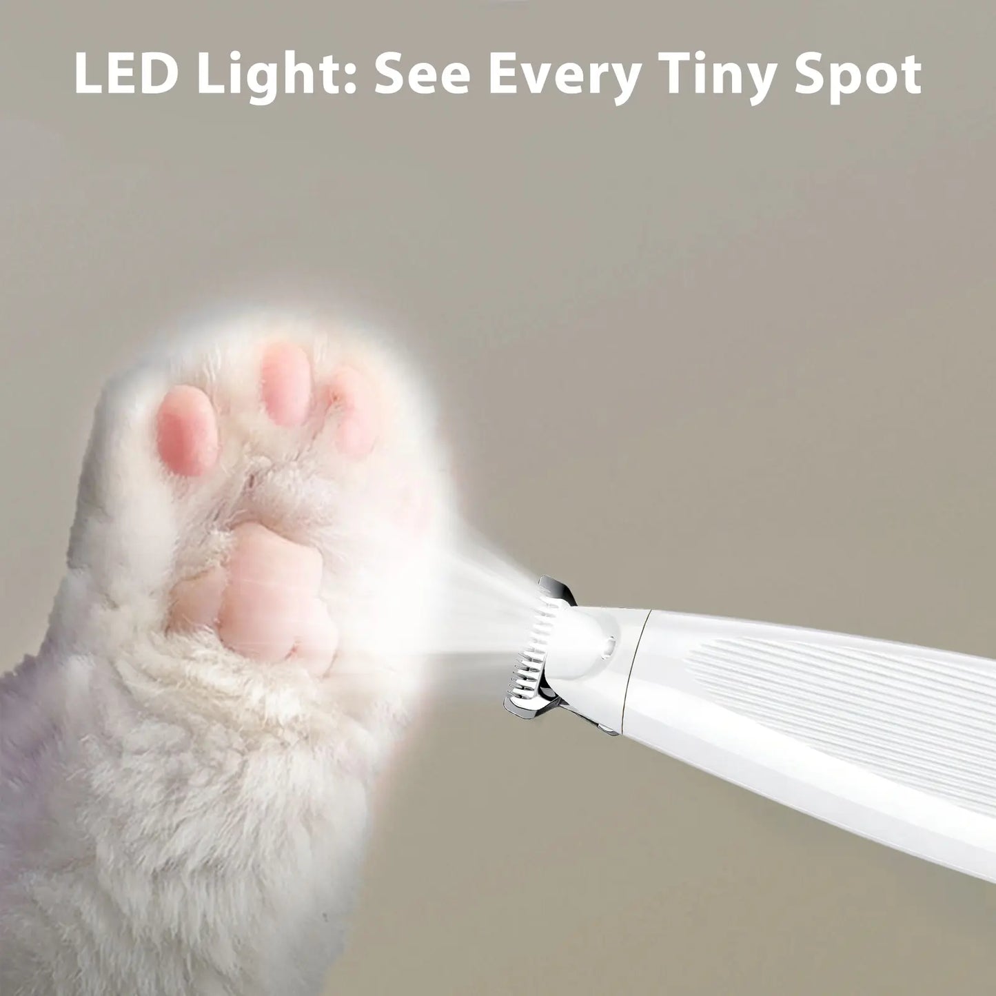 GOYJOY Pet Micro Precision Trimmer for Small Dogs & Cats Waterproof Rechargeable Shaver with LED Light 50Db Quiet Grooming for Paws Eyes Ears Face Buttocks