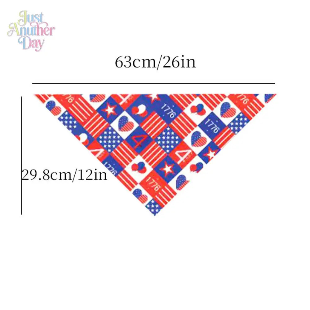 4Pcs American Flag Style Pet Bandanas, Patriotic Triangle Dog Scarves, Adjustable Polyester Pet Bibs for Dogs & Cats, 4Th of July & Daily Decor