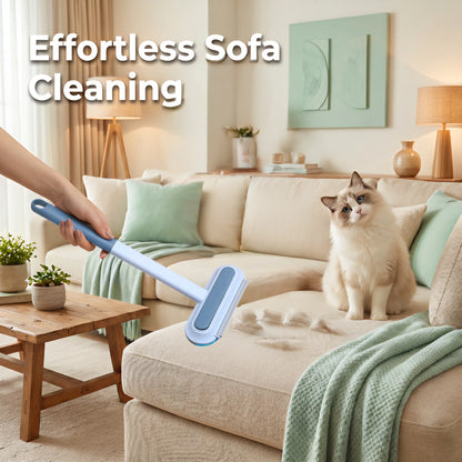 Upgraded Pet Hair Remover Brush, Extra-Long Handle Lint Cleaner, Pet Hair Removal Tool, Washable Multi-Surface Tool for Furniture, Bedding, Clothes & Car Interiors