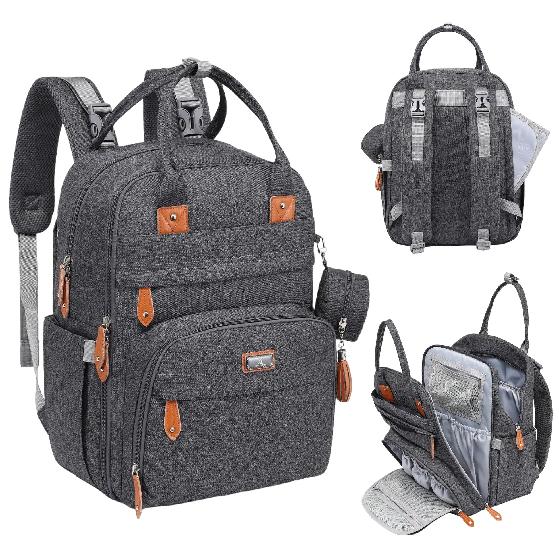 Babbleroo the Original Diaperbag | Multi-Functional Waterproof Travel Tote with Changing Pad Mommy Diaper Bags