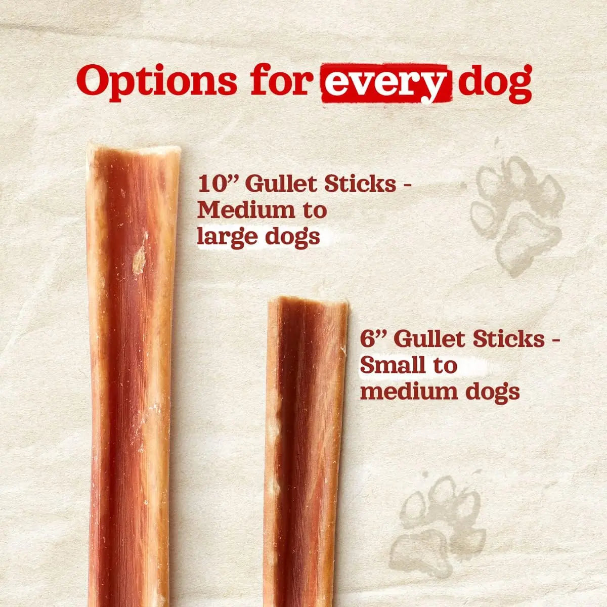 Natural Farm 4-5 in Grass-Fed Beef Gullet Sticks - 25 Count, 25-Pack, No Preservatives, High-Quality Glucosamine & Chondroitin for Joint Health, Easy to Chew, Digestible, Ideal for Senior Dogs