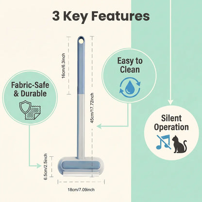 Upgraded Pet Hair Remover Brush, Extra-Long Handle Lint Cleaner, Pet Hair Removal Tool, Washable Multi-Surface Tool for Furniture, Bedding, Clothes & Car Interiors