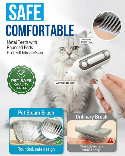 2-In-1 Pet Spray Comb | Removes Undercoat, Eliminates Odors, Reduces Shedding and Matting, and Prevents Hair Flyaway. Suitable for Long- and Short-Haired Cats and Dogs, Featuring a Wide, Rounded Tooth Design