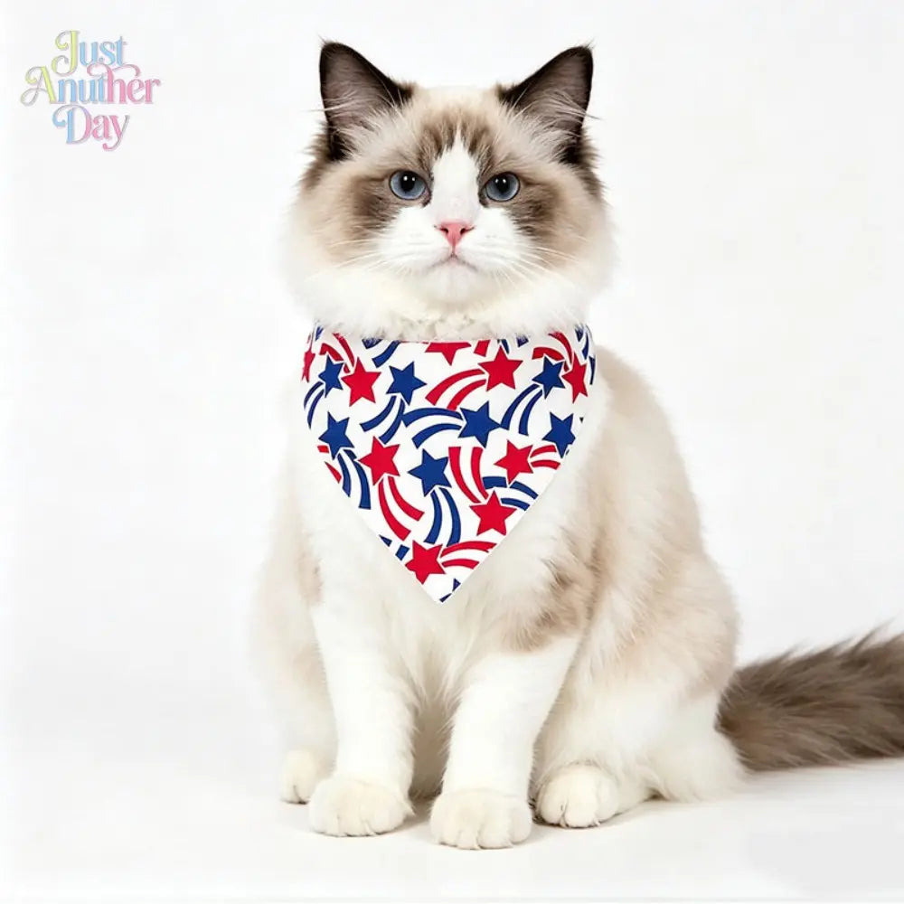 4Pcs American Flag Style Pet Bandanas, Patriotic Triangle Dog Scarves, Adjustable Polyester Pet Bibs for Dogs & Cats, 4Th of July & Daily Decor